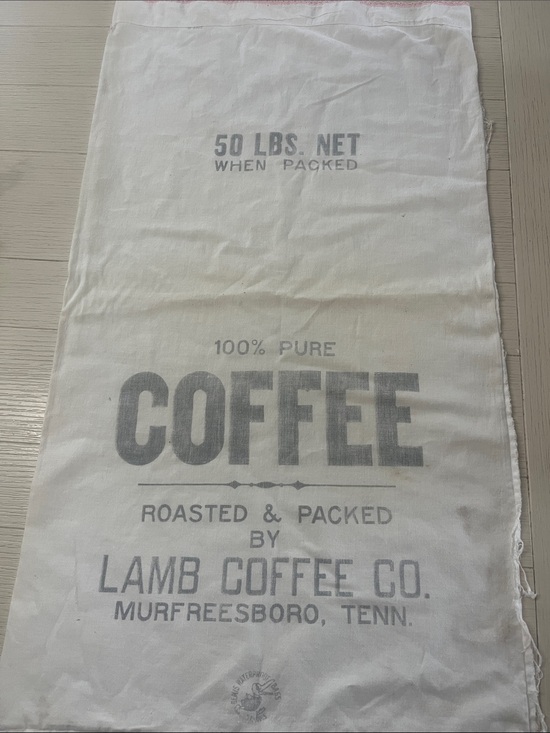 Hand Crafted Other - Unique Vintage Cloth Coffee Bag with TN Coffee print and Embroidery
